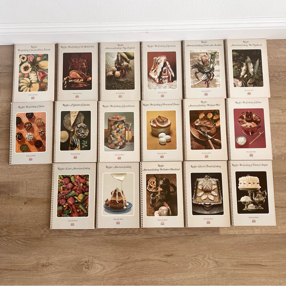 17 PCs 1981 Cookbooks Recipes, Time Life Foods Of The World,  Spiral Bound‎ Vtg